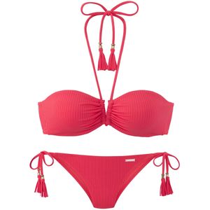 Elbsand Bandeaubikini - Kreeft - Gestructureerd - Met Baleintjes