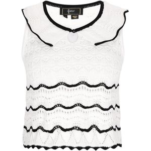 faina Gebreide top 'Fashion Look'  zwart / offwhite