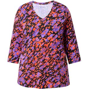 Ulla Popken Shirt  lila / oranje / zwart