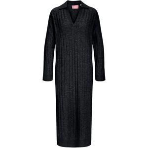 Jxozzy - Gebreide Jurk - Maxi Lengte - Lange Mouwen - Loose Fit