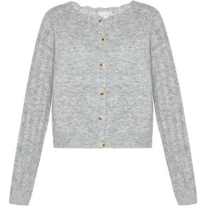 Usha Gebreid vest  grijs gemêleerd