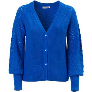 Influencer Gebreid vest  kobaltblauw