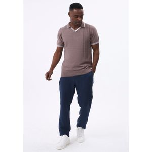 Felix Hardy - Tricot Polo Shirt - Bruin - Korte Mouwen - Heren