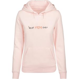 Merchcode Sweatshirt 'Mothers Day - Best mom ever'  poederroze / lichtrood / zwart