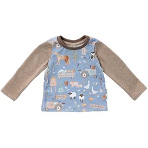 Land-Juwelen Shirt  beige / lichtblauw / wit