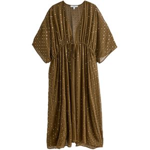Next Strandjurk  goud / olijfgroen