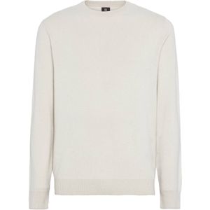 Boggi Milano - Kasjmier Trui - Beige - Ronde Hals - Lange Mouwen