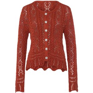 Vesten - Roestrood - Katoen/Polyacryl - Lange Mouwen - Knoopsluiting