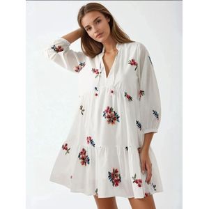 Hiccup Jurk  curry / spar / donkerrood / wit