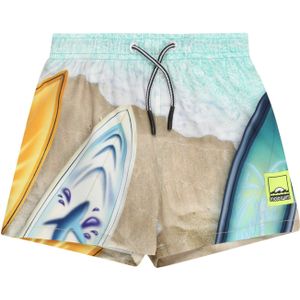 Molo Zwemshorts 'Niko'  donkerbeige / aqua / oranje / wit
