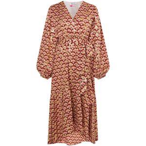 IZIA Jurk  bruin / goud / rood / wit