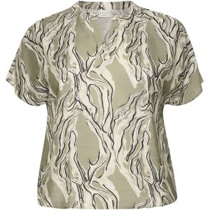 KAFFE CURVE Blouse 'Melino'  groen / pastelgroen / zwart