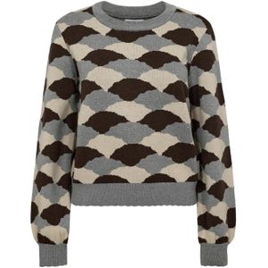 NÜMPH Trui 'Lila'  crème / grafiet / zwart