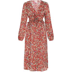 IZIA Jurk  turquoise / pasteelgeel / zalm roze / rood