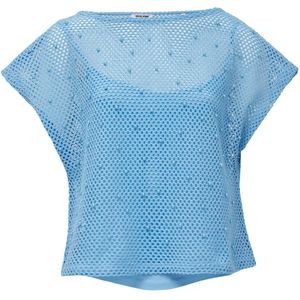 Salsa - 21010487 - Gehaakt T-shirt - Blauw - Regular Fit