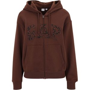 Gap Petite Sweatvest 'HERITAGE'  chocoladebruin / zwart