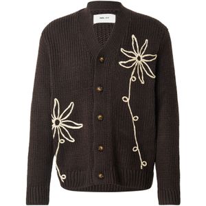 NN07 Gebreid vest 'Mika'  beige / chocoladebruin