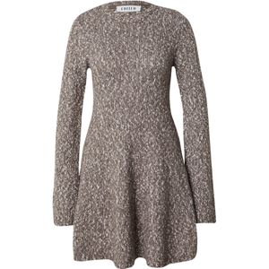 EDITED Gebreide jurk 'Jemie'  bruin / wit
