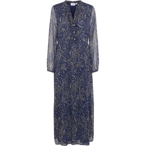 SAINT TROPEZ Jurk 'Valerie'  beige / ultramarine blauw