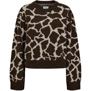 NÜMPH Trui 'Grif'  taupe / zwart