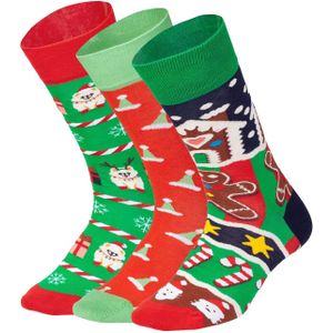DillySocks Sokken 'Christmas Season'  groen / lichtgroen / rood