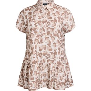 Zizzi Tuniek 'Ecavia'  nude / camel / wit