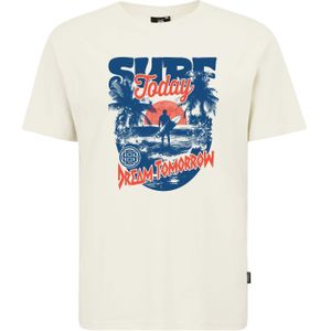 Oldskull Shirt 'Wrldvibe Surf Dreams Graphic'  blauw / oranje / offwhite