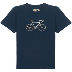 watabout.kids Shirt 'Doodle Bike'  navy / grijs / oranje / wolwit