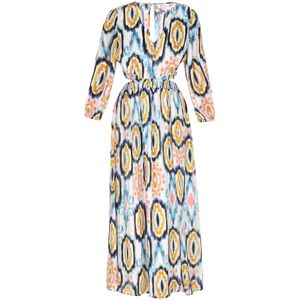 IZIA Jurk  marine / lichtblauw / mosterd / wit