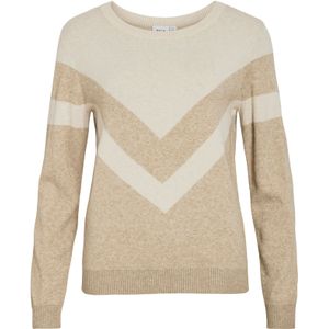 VILA Trui 'VIRil'  lichtbeige / donkerbeige