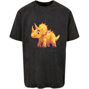 F4NT4STIC Shirt 'Süßer Triceratops Dinosaurier'  geel / zwart