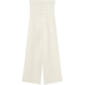 Bershka - Broek - Wit - Regular Fit - High Waist - Lang/maxi