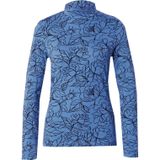 MORE & MORE - Shirt - Blauw/Zwart - Lange Mouw - Normale Pasvorm - Bloemenprint
