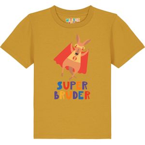 watabout.kids Shirt 'Känguru Superbruder'  blauw / oker / lila / oranje