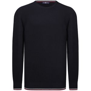Jimmy Sanders - Trui - Navy - 100% Katoen - Ronde Hals Heren