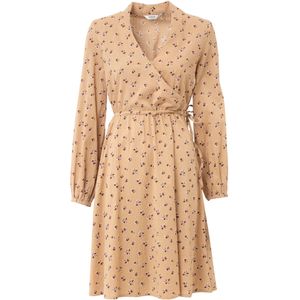 b.young Jurk 'ILINA'  cappuccino / donkerbruin / wit