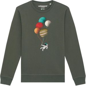 Watapparel Sweatshirt ' Balloon Spaceman '  kaki / gemengde kleuren
