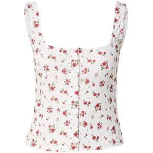 ABOUT YOU Top 'Arabella'  donkergroen / rood / wijnrood / wit