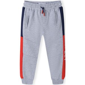 MINOTI Broek  grijs gemêleerd / rood / wit
