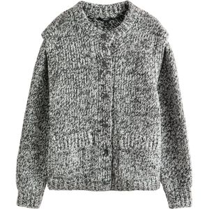 Next Gebreid vest  zwart gemêleerd / wit