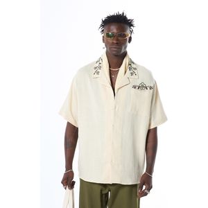 VAMOS CLO Overhemd  donkergroen / offwhite