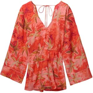 Pull&Bear Jumpsuit  lichtgroen / mandarijn / rood / pastelrood