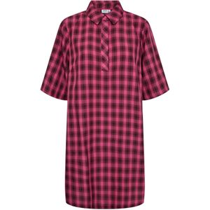 NÜMPH Blousejurk 'Elma'  donkerbruin / magenta