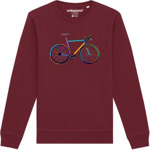 Watapparel Sweatshirt ' Fahrrad by night '  gemengde kleuren / bourgogne