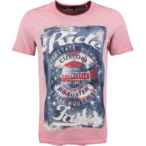 Key Largo Shirt 'Fast'  blauw denim / oudroze / rood / wit