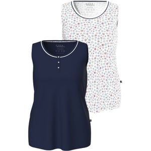 Ulla Popken Slaapshirt  nachtblauw / lila / rosa / wit