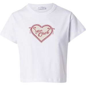 Miss Selfridge Shirt 'mon Cheri baby'  lichtbeige / rood / wit