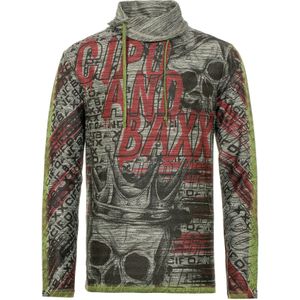 CIPO & BAXX Shirt  grijs / antraciet / kiwi / donkerrood