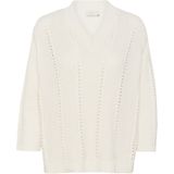 Gebreide Trui - Effen - Knitwear - V-hals - Driekwart Mouw