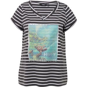 Ulla Popken Shirt  turquoise / groen / zwart / wit